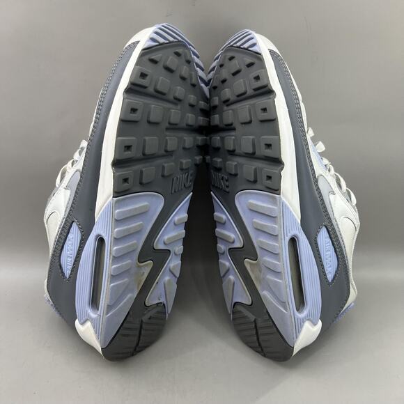 Nike Air Max 90 Running Shoes Women Size 10 White Blue Comfort Low Top Sneakers - Picture 7 of 9